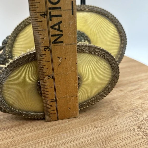 Apollo Hand Mirror & Brush Set Ormolu Filigree Floral Vanity Hollywood Regency Vanity Mirrors